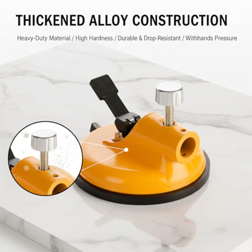 Granite Marble Countertop Seam Leveling Tool, Suction Cup Flooring Tool for Gap Tightening, Heavy Duty Adjustable Stone Seam Setter for Slab Installation, Tile & Laminate Repair (Yellow)