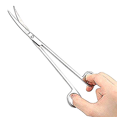 ONST Curved Scissors Long Aquatic Tools Feeding Tongs Aquarium Tank for Fish Tank Aquatic Plants Long Substrate Scissor Stainless Steel