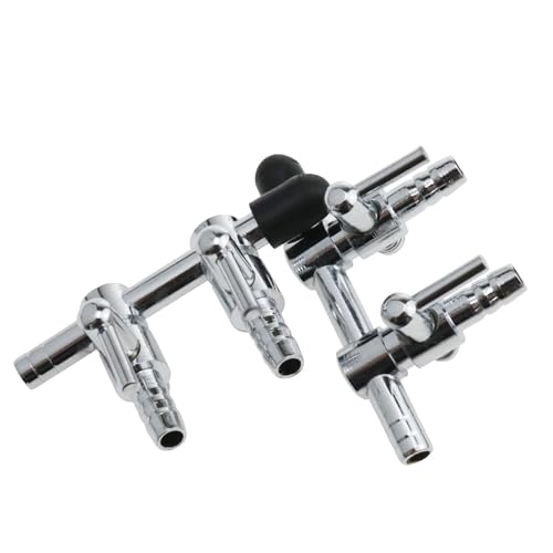 Haidong 2-Way Aquarium Metal Gang Manifold Stainless Steel Air Flow Splitter Pump Lever Valve Aquarium air Valve -2PCS