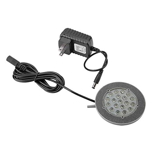 Zerodis Multi Colored LED Aquarium Air Stone Disk Round Bubble Generator Bubble Air Stone Fish Color Changing Submersible Light with 19 LEDs for Fish Decoration