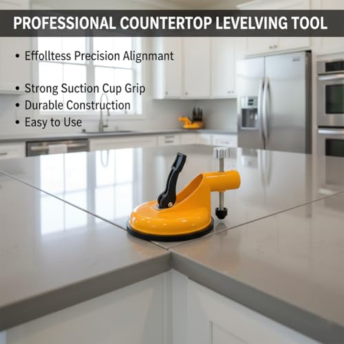 2026 New Adjustable Height Setter - Professional Countertop Leveling Tool, Vacuum Suction Floor Gap Fixer Tool, Granite Marble Countertop Seam Leveling Tool, Countertop Alignment Clamps (Orange)