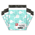 12x15 (50) Blue Whales Designer Poly Mailers Waterproof Self Sealing Tear Resistant Polymailers Shipping Envelopes Premium Printed Bags For Small Businesses - color: Blue Whale, size: 12x15