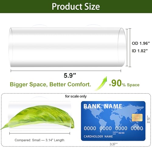 Acrylic Betta Hammock Tunnel, Betta Fish Tank Accessories & Aquarium Tunnel Decor, Fish Tank Hideout with Soft Faux Leaf Hammock, Beta Bed Resting Spot for Bettas (L Size — 5.9" × 1.96" OD) - size: L Size — 5.9" × 1.96" OD
