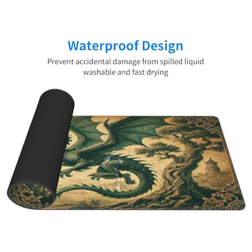 Dragon Mouse Pad XL Large Mousepad Non Slip Rubber Base Desk Mat for Laptop Computer Gaming 31.5" X 12" - color: Dragon