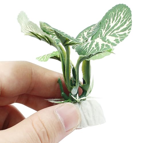 Soft Aquarium Plants Betta Fish Tank Decorations Betta Leaf Pad 2 Inch, Silk Plastic Artificial Plants for Aquarium Reptile Tank Decor (C-4Pcs Set/Green) - color: C-4pcs Set/Green