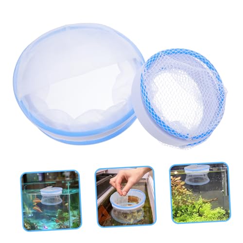 POPETPOP 2pcs Fish Spawning Incubator Floating Mesh Breeding Box for Aquarium Transparent Isolation Chamber for Sick Pregnant Fish Clean Water Monitoring Design
