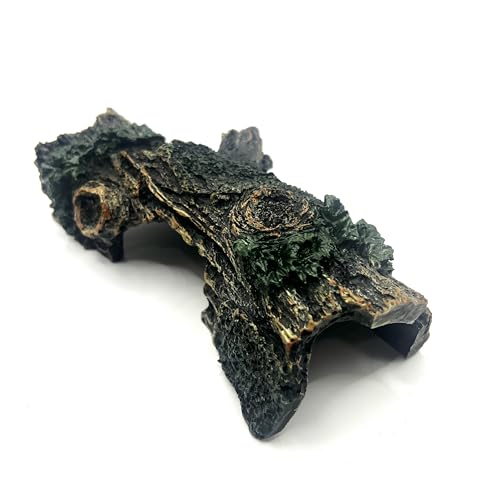 Aquarium Decorations Resin Hollow Tree Trunk Ornament, Fish Hideout for Aquarium, Bettas House Cave Wood House Decor for Fish Tank