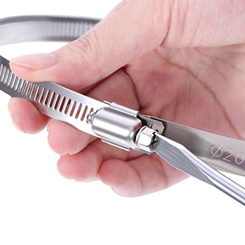 Boao 4 Pieces 6 Inch Adjustable 304 Stainless Steel Duct Clamps Worm Gear Hose Clamp for Pipe, Intercooler, Plumbing, Tube and Fuel Line - size: 6 Inch