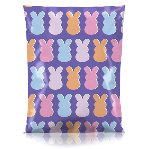 Metronic Poly Mailers 14.5x19 Inch 50pc, Easter Rabbit Bags for Shipping, Self-Adhesive Shipping Envelopes for Small Business, Waterproof Mailers Poly Bags for Shipping, Packaging Mailing Bags Bunnies - color: Bunnies, size: 14.5x19 50pc