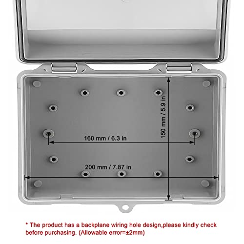 Sunnyglade ABS Plastic Dustproof Waterproof IP65 Junction Box Universal Durable Electrical Project Enclosure with Lock (6.7"x8.7"x4.3") - size: 6.7"x8.7"x4.3"