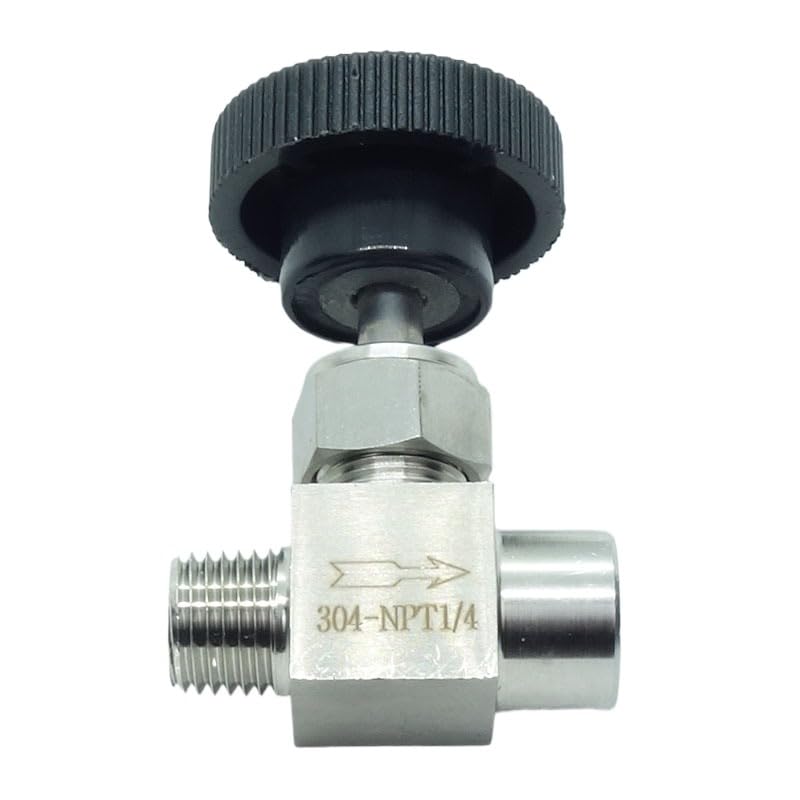 1 Piece Stainless Steel 304 Instrument Gas Needle Valve 1/4" NPT Male x 1/4 NPT Female - size: Straight 1/4" NPT M x F