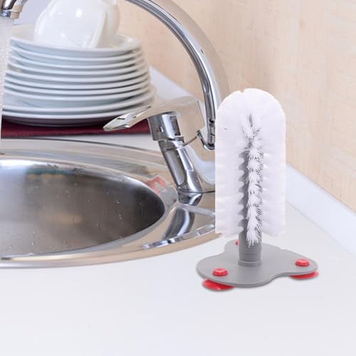 minkissy Turtle Brush with Suction Cup for Aquarium Soft Bristle Scrubber for Turtle Shell Cleaning and Back Scratching Red Suction Pad for Reptile Health