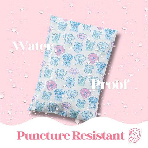 Pretty Package Store 10x13 Designer Poly Mailer 100 Pack Heavy Duty Waterproof Self Seal Shipping Bags for Small Business Large Mailing Envelopes Bulk Tear Resistant Packaging Pretty Pups Puppy Dogs - color: Pretty Pups, size: 10x13