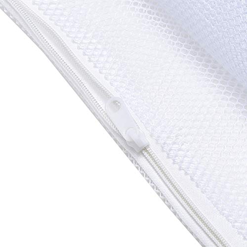 Large Filter Media Bags,Aquarium Mesh Bags with Plastic Zipper,White Net Bags for Bio Balls, Ammonia Remover 17.8" by 13.5" (4pcs)