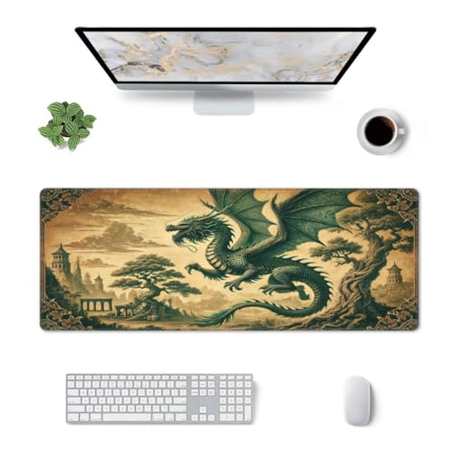 Dragon Mouse Pad XL Large Mousepad Non Slip Rubber Base Desk Mat for Laptop Computer Gaming 31.5" X 12" - color: Dragon