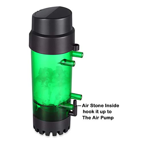 Fluidized Moving Bed Filter Bubble Bio Media Reactor for Aquarium Fish Tank with Air Stone and Sponge Filter - size: LH-300