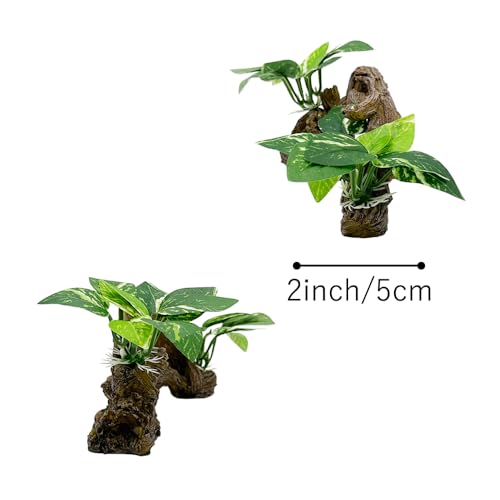 Fish Tank Decorations Aquarium Decor Ornaments Betta Silk Leaf pad Hammock Artifical Driftwood Cave Goldfish Bowl Accessories (Type-E) - color: Type-e