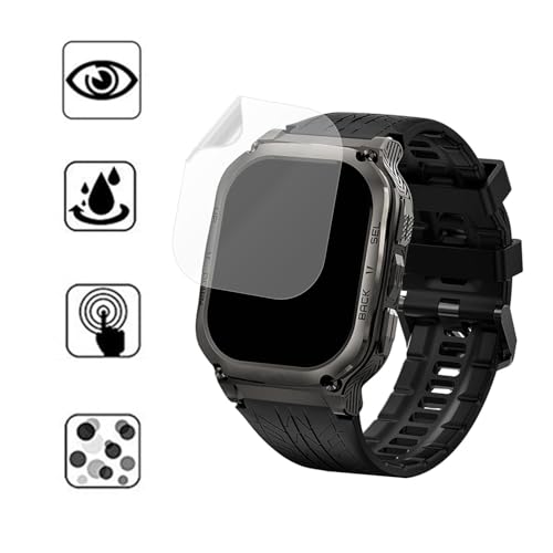 Screen Protector Compatible for AMAZTIM M3 Smart Watch 2" (6 Pack) PET Clear Film, Compatible for KOSPET Tank M3 Ultra 1.96" Smart Watch