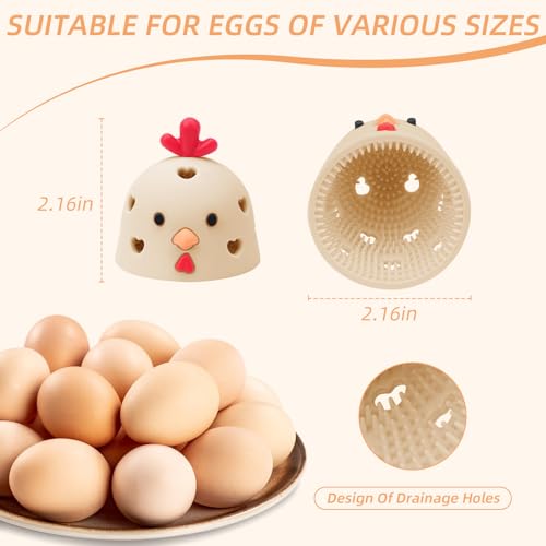 Silicone Egg Brush Cleaner, Egg Cleaner for Fresh Eggs, Egg Scrubber for Fresh Eggs, Egg Washer for Fresh Eggs, Reusable Cleaning Tools for Egg Washer (Khaki) - color: Khaki