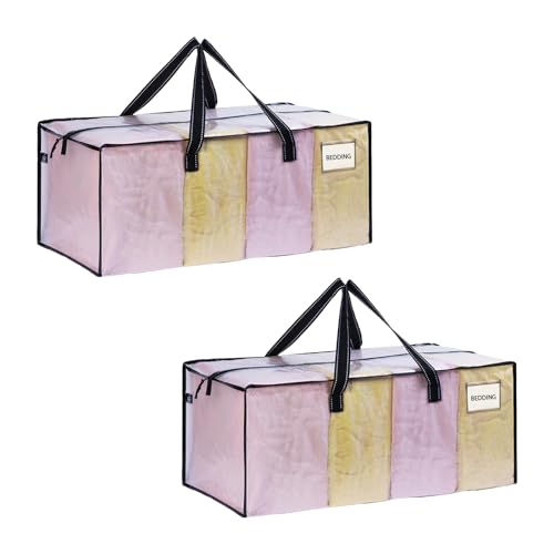 VENO 2 Pack Heavy Duty Moving Bags, Clear Packing Bags for Easy Visibility, Alternative to Moving Boxes, Storage Bins for Clothes, Blankets, Comforters, College Dorm Essentials (Clear, 2 Pack) - color: Clear, size: 2 Pack
