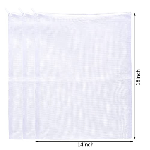 JIHAQUA Aquarium Filter Bags Large - Reusable Fish Tank Filter Media Mesh Bags with Plastic Zipper (14 x 18 inch (6 Pack)) - size: 14 x 18 inch (6 Pack)