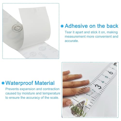 60" Fish Measuring Ruler Sticker for Boat 2 Pcs Strong Self Adhesive Transparent Waterproof Decal Tape Measure Clear Boat Accessories (60 inch) - size: 60 inch