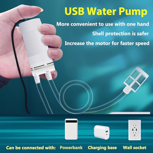 Portable Food Grade USB Electric Auto-Siphon self priming Pump for bottling Home Brew Wine,Beer,Beverages and Kombucha,DC 5v Mini water Transfer Pump Kit,2LPM No Mess Leak,6.5FT hose,Low Noise - color: White Top-Switch