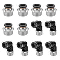 12 Pcs Push to Connect Fittings 3/8 Inch Tube OD x 1/2 Inch NPT Thread Pneumatic Male Straight and Elbow Quick Connect Air line fittings - size: 3/8"OD x 1/2"NPT