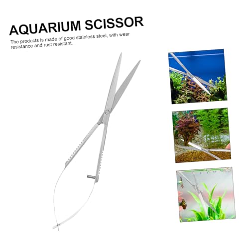 Abaodam Stainless Steel Spring Scissors for Aquatic Plants Portable Aquarium Clipper for Easy Maintenance and Trimming Aquarium Tool for Aquascaping and Fish Tank Care