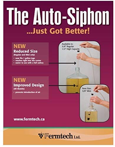 Fermtech Regular Deluxe Siphon Homebrew Kit, Regular Auto-Siphon Brewing Equipment, 24" Pro Wine Bottling Wand Filler, Clamp and Tubing and 30" Brush. Wine, Beer, and Kombucha Making Supplies