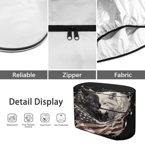 American Cute Wolf Gas Cylinder Cover Travel Trailer Propane Tank Cover Protects Propane Tanks During Travel,Camping All Weather Protection - color: American Cute Wolf, size: S(20LB)