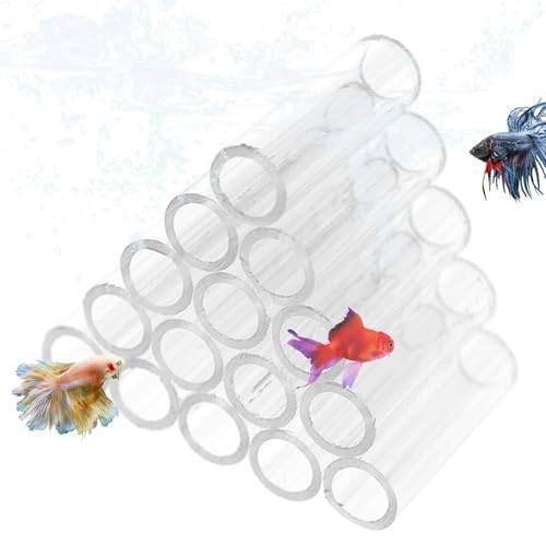 Shrimp Breeding Tube - Transparent Acrylic Crystal Shelter, Aquarium Hideaway Habitat, Fish Tank Refuge | Shrimp Cave Breeding House for Small fishss Aquatic Pets - color: 15 Tubes