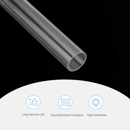 MECCANIXITY Plastic Pipe Rigid Polycarbonate Round Tube Clear 0.7"(18mm) ID 0.8"(20mm) OD 9.6"(245mm) High Impact for Lighting, Models, Water Plumbing - size: 0.7"IDx0.8"ODx9.6"