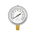 Joywayus Pressure Gauge 0-100 PSI Brass 1/4" NPT Male Thread Lower Mount, Glycerin Filled, Stainless Steel Case, Multiple Function - size: 0-100PSI--1/4", style: Glycerin Filled