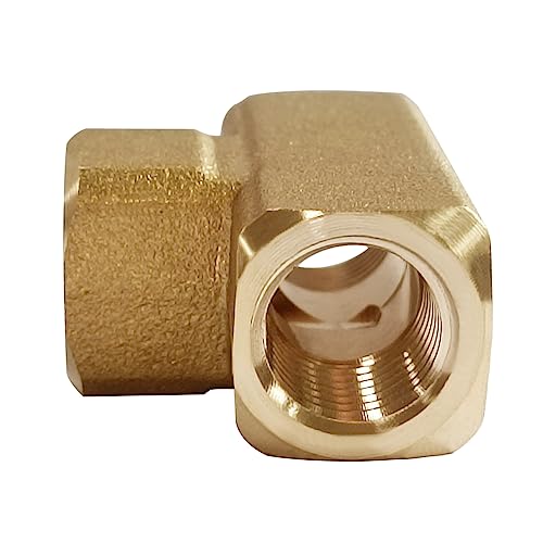 Uenede 2PCS Brass Tee Pipe Fitting 1/4" NPT Female for Water/Oil/Gas - style: Female x Female x Female
