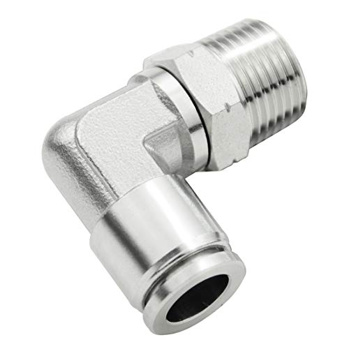 Beduan Push to Connect Fitting Elbow, 3/8" Tube OD x 3/8" NPT Male 90 Degree Elbow Adapter 304 Stainless Steel Air Union Fitting - size: 3/8"Tube OD-3/8"NPT, style: 1Pc
