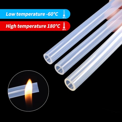 Silicone Tubes,9.84Ft 13/64" ID×9/32" OD (5mm×7mm) Clear Food Grade Silicone tubing,For Food Grade Soft Milk Beer Drink,Home Brewing Wine making, Engine,Fish Tank Air Pump - color: Clear, size: 5mm×7mm