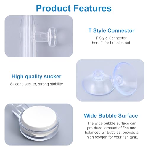 Aquarium Air Stone Disc, CO2 Diffuser for Aquarium Plants Fish Tank Nano Bubble Stone Kit Ultra-high Dissolved Bubbler Airstone with Accessories for Fish Tank and Small Bucket