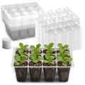 RooTrimmer 60 Pack Reusable 12-Cell Clear Seed Starter Trays - Extra Large Drainage Holes, Easy to Repotted, Clear Transparent Tray for Root Observation, Seed Starting, Fits Standard 1020 Trays - color: Clear, size: 12 Cells-60P