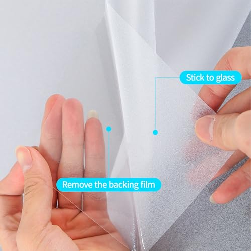 Niviy Frosted Glass Window Privacy Film 23.6 x 118 Inch Static Cling Bathroom Window Frosting Film Day and Night Privacy Windows Cling Home Glass Door Cover - color: White, size: 23.6"x 118"