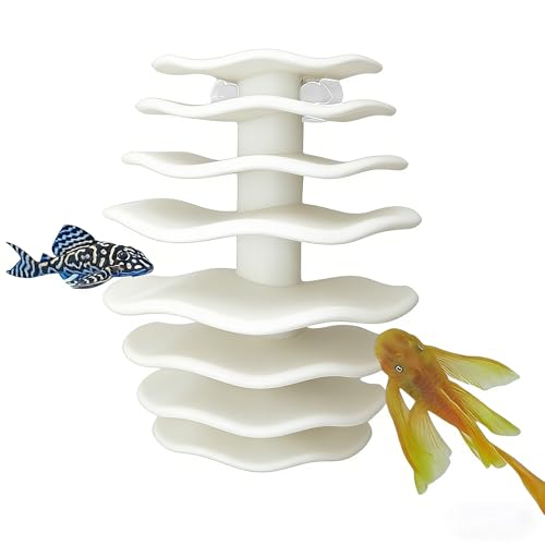 Shrimp Cave Aquarium Ornament, BPA-Free PETG Plastic Fish Shelter Betta Habitat, Hiding Resting Breeding Space for Guppy Shrimp & Aquatic Creatures, Indoor Fish Tank Aquatic Decoration (White) - color: White
