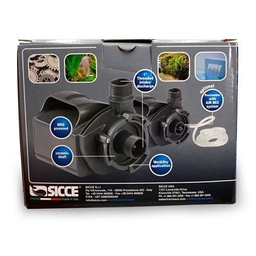 Sicce Multi Quiet 5800 Submersible Water Pump 1500 GPH Adjustable Flow for Aquariums, Pond, Water Garden & Hydroponics - size: 1500 GPH