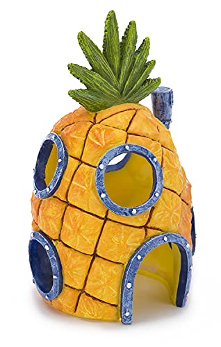 Penn-Plax Spongebob Squarepants Officially Licensed Aquarium Ornament – Spongebob’s Pineapple House – Large - size: Large