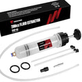 Thorstone 200cc Automotive Fluid Extractor Pump, Manual Oil Change Syringe with 50cm Rubber Hose & 2pcs 22cm PVC Suction Tubes - size: 200cc (50cm hose)