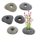 6PCS Aquarium Plant Weights, Live Rocks, Plant Weights for Fish Tank, Unique Shape and Size, Suitable for Decorating Fish Tanks, 0.75" Hole - size: One Hole