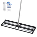 VEVOR Updated Lawn Leveling Rake with Roller, 36" x 10" Stainless Steel Lawn Leveler with 83.9" Adjustable Handle, Heavy Duty Yard Leveling Rake, Effort Saving Lawn Leveling Tool for Yard Golf Court - size: 10*36*84in (with Roller)