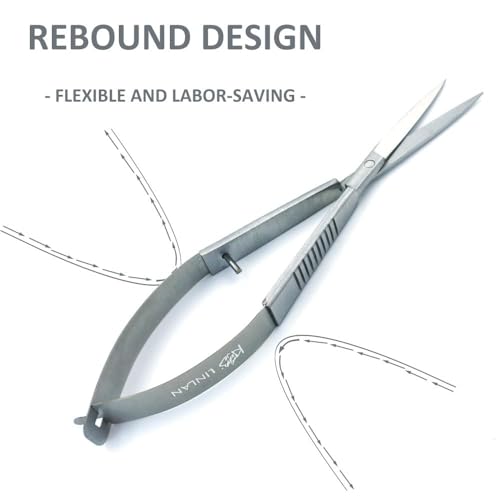 LINLAN Aquatic Plant Spring Scissors for Precise Trimming, Stainless Steel with Top Rebound Feel, Ideal for Aquatic Ferns and Microsorum Pteropus in Planted Tanks - size: Straight