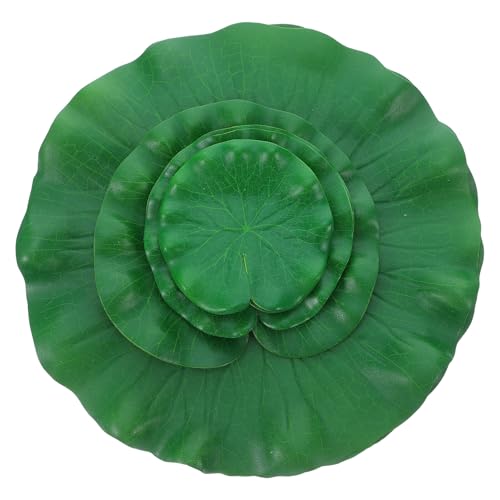 Garneck 12pcs Artificial Lotus Leaves Floating Water Pads Eva Realistic Green Pond Leaf Decorations for Aquarium Koi Fish Pond Home Décor