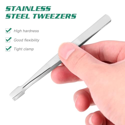 2-Pack Stamp Tweezers Stainless Steel – 4.3” Philately Tools for Collectors – Flat Tip, Non-Slip, Rust-Proof – Ideal for Stamps, Coins and Jewelry
