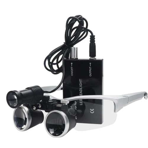 DENTASOP LED Dental Binocular Magnifier 3.5X/2.5X for Surgery and Aesthetics (Silvery, 2.5X) - color: Silvery, size: 2.5X